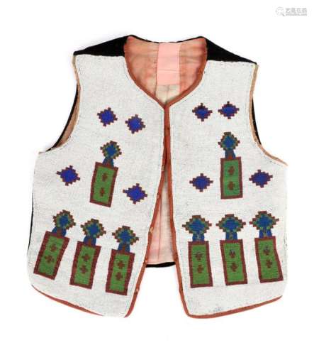 A Plains vest. Probably Assiniboine or Cree. Canva…