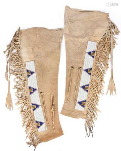 A pair of Western Sioux men~s leggings. Plains. Bu…
