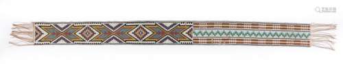 A Mesquakie loom beaded sash. Great Lakes, North A…
