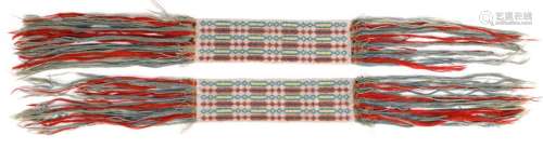 A pair of Ojibwa beaded garters. North East North …