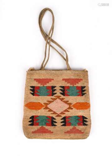 A Nez Perce corn husk bag. Plateau. With differing…