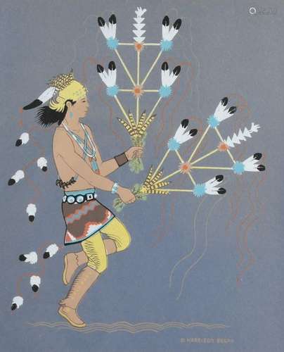 Harrison Be*** (1917 2012). Navajo Feather Dancer.…