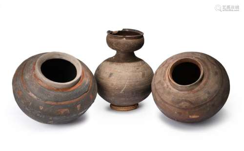 Three Nupe pots. Nigeria. Pottery, including a dou…