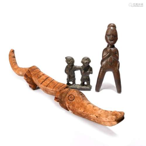 A Baule figural catapult. Ivory Coast. 19cm high,.…