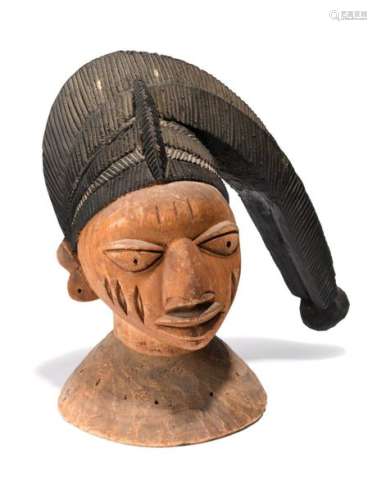 A Yoruba egungun headdress. Nigeria. With a black …