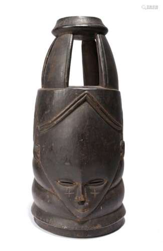A Mende helmet mask. Sierra Leone. With an open pl…