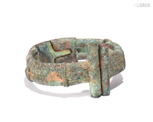 A Djenne bracelet. Mali. Cast bronze in two parts,…