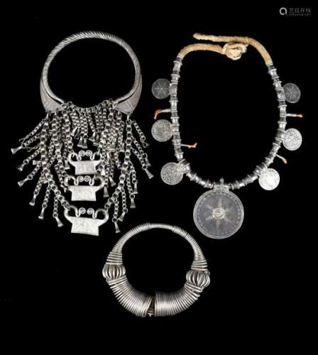 ΛA Kutch neck ring. Gujarat, India. Silver coloure…