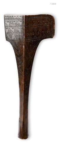 A Samoa club dui. Polynesia. With carved linear an…