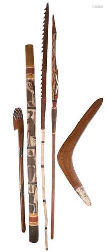 Two Aboriginal spears. Northern Territory. With na…