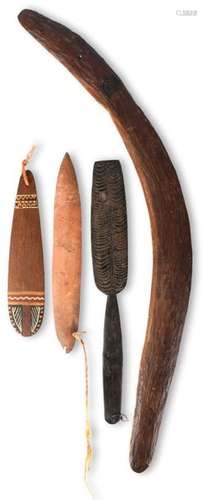 An Aboriginal boomerang. Australia. With a fine ca…