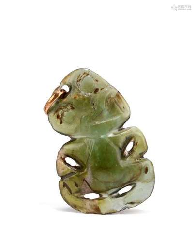 A Maori hei tiki pendant. New Zealand. Nephrite, w…