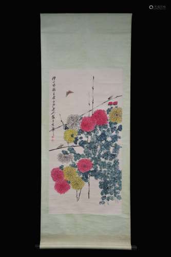 QI BAISHI: INK AND COLOR ON PAPER PAINTING 'FLOWERS'