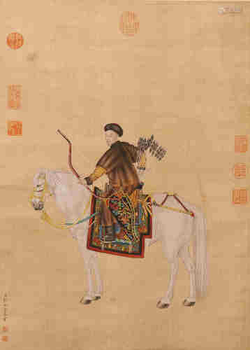 A CHINESE FIGURE PAINTING, LANG SHININ***ARK