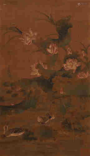 A CHINESE LOTUS PAINTING