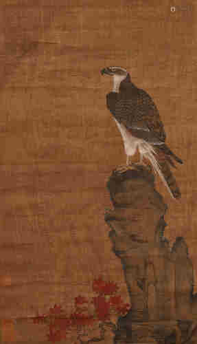 A CHINESE EAGLE PAINTING