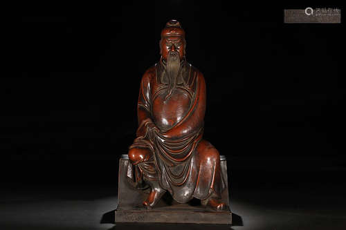 BRONZE CAST 'GUAN YU' SEATED FIGURE