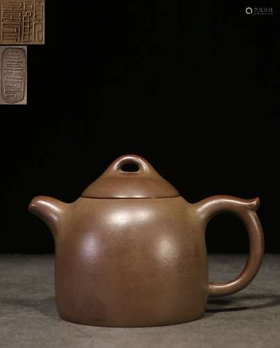 YIXING ZISHA BROWN CLAY TEAPOT