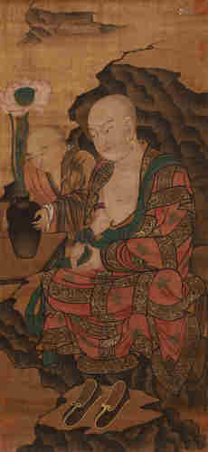 A CHINESE ARHAT FIGURE PAINTING
