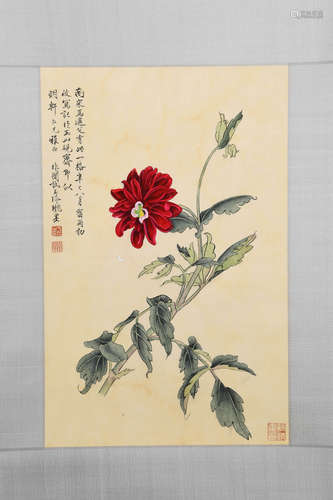 A CHINESE FLOWER PAINTING, YU FEI'AN MARK