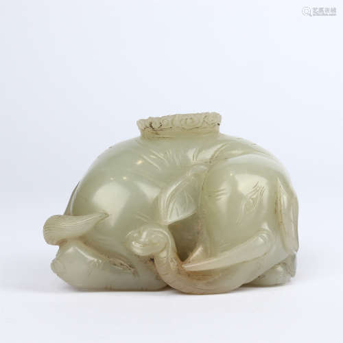Early Qing Dynasty Hetian jade carving elephant ornaments