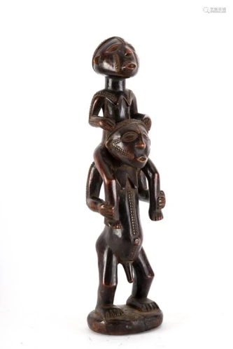 (2) WELL CARVED AFRICAN WOOD SCULPTURE…