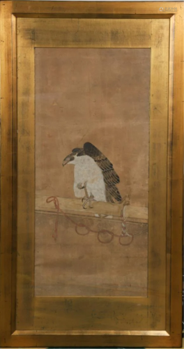 (18th c) CHINESE SCROLL of a HUNTING RAPT…