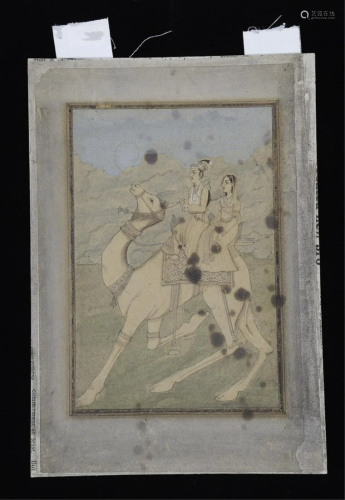 (17/18thc) MUGHAL INDIAN ALBUM PAGE PAINTING