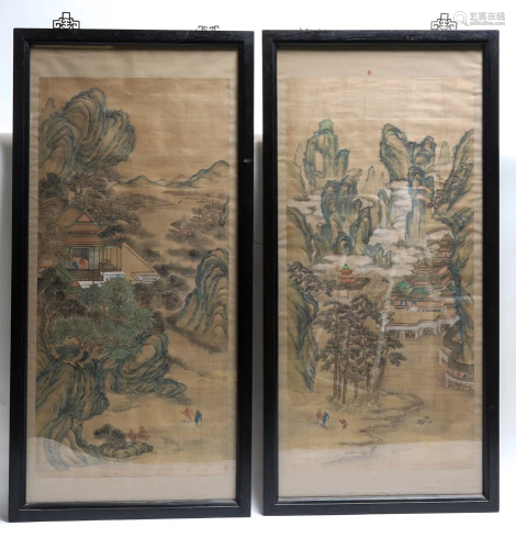 PAIR OF (19th c) CHINESE PAINTINGS