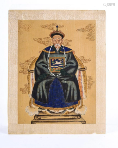 MINIATURE CHINESE ANCESTRAL PORTRAIT