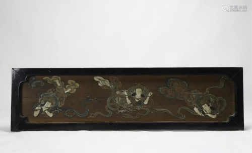 (18th/ 19th c) GILT AND PAINTED CHINESE PANEL