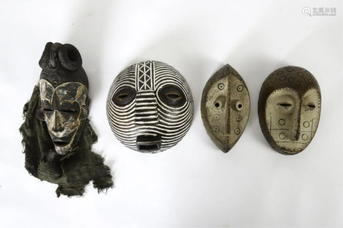 (4) WEST AFRICAN MASKS (Second 1/2 of the 2…