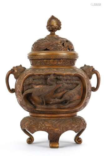 (19th c) ASIAN BRONZE CENSER