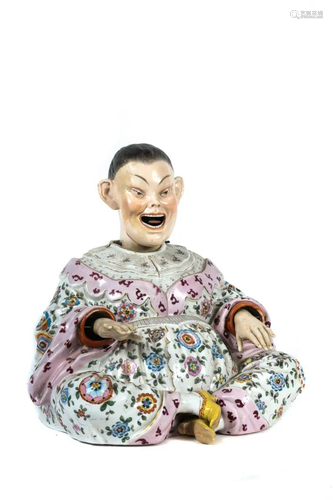 ANIMATED PORCELAIN NODDER of a CHINESE FIGURE