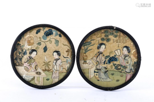 PAIR OF CHINESE (19th / 20th c) CHINESE PLAQUES