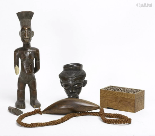 (5) MISC AFRICAN CARVINGS (c1950-1960)