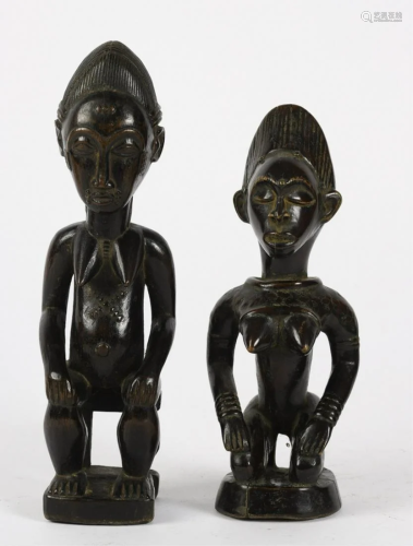 (2) WEST AFRICAN SEATED FEMALES