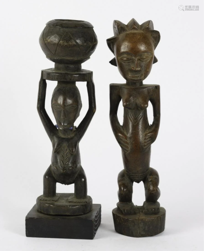 (2) CENTRAL AFRICAN FEMALE FIGURES