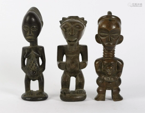 (3) PROBABLY FANG WEST AFRICAN CARVINGS O…