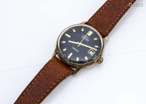 A c1960s ******a automatic gentleman's wristwatch, 33mm gold plated case with stainless steel back