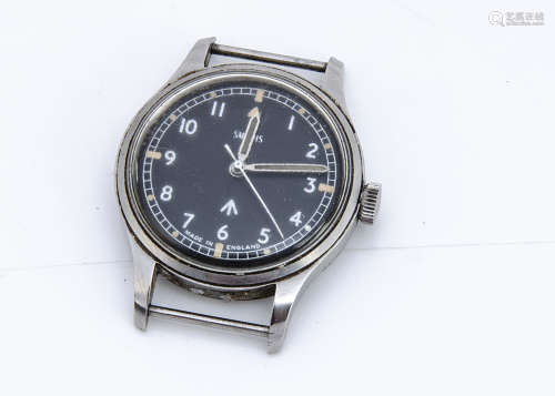 A 1960s Smiths Military issue manual wind gentleman's wristwatch, 35mm, black dial with Arabic