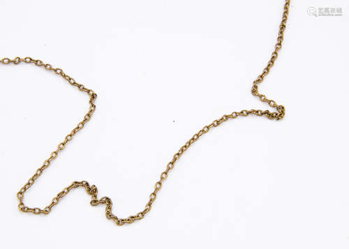 A 9ct gold oval linked chain, with snap clasp, 41cm together, 8.1g