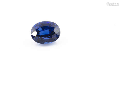 A loose oval mixed cut Ceylon sapphire, 3.42ct