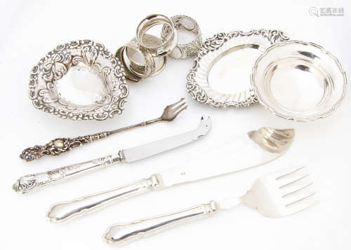 A small group of Victorian and later silver and silver plated ****s, including a small calling