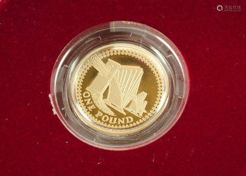 A Royal Mint UK Gold Proof One Pound Coin, dated 2004, in box with certificate, 22ct gold, 19.6g