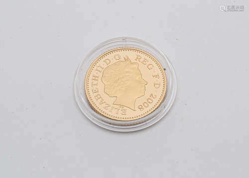 A modern Royal Mint gold ten pence coin, dated 2008, proof like, unc, 12.6g approx