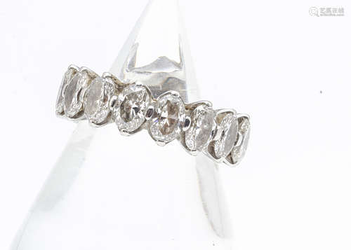 A De Beers Allegria diamond and platinum full eternity ring, each oval cuts 0.46ct in claw