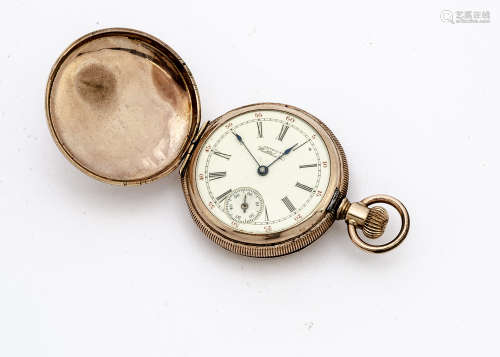 A late 19th Century American lady's full ***ter pocket watch from Waltham, 34mm, case dented, runs