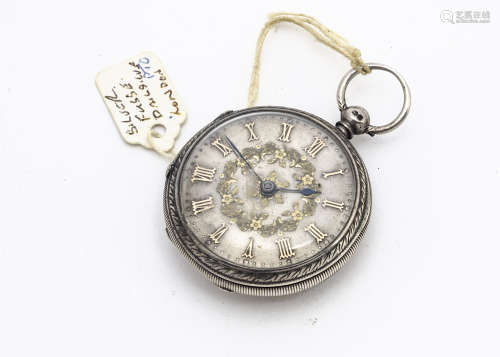 A Victorian silver open faced pocket watch by Novus of Coventry, London 1878, appears to run,