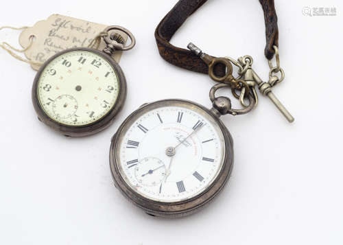 A Victorian silver open faced pocket watch from JG Graves of Sheffield, 51mm, appears to run,